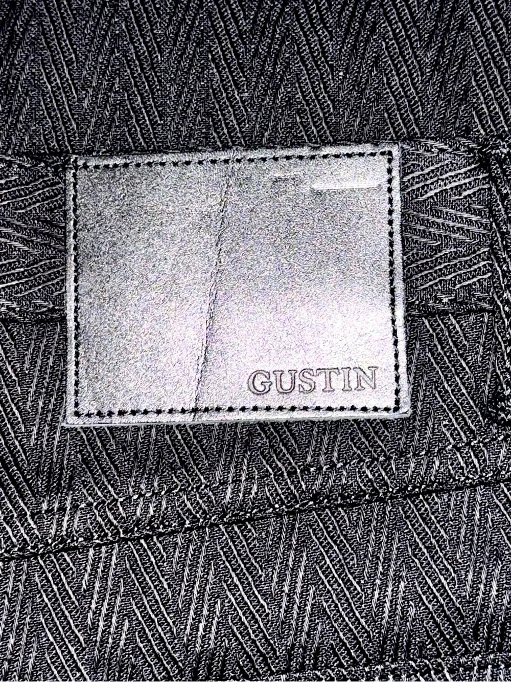 GUSTIN *NWOT*‎ Black Selvedge Heavyweight Herringbone Straight Leg Denim | 32x35